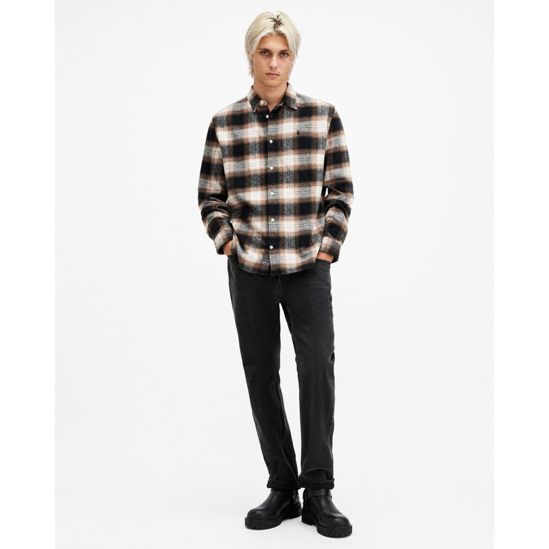 AllSaints Mercy Checked Relaxed Fit Shirt image number 3